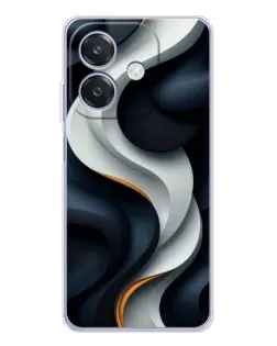 Чохол для OPPO A3x з картинкою «Об'ємні чорно-білі стрічки»