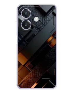 Чохол для OPPO A3x з картинкою «Чорні геометричні блоки»