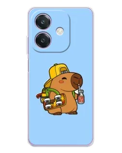 Чехол для OPPO A3x с картинкой «Капибара на скейте»