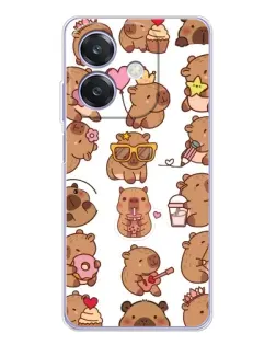 Чехол для OPPO A3x с картинкой «Стикерпак с капибарами»