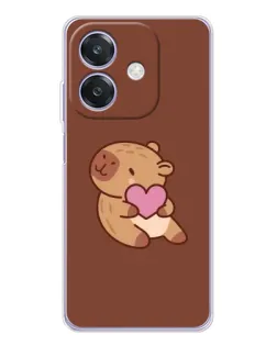 Чехол для OPPO A3x с картинкой «Капибара с сердцем»
