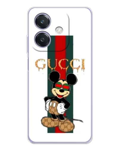 Чехол для OPPO A40m с картинкой «Микки Маус Gucci — полосы»
