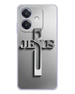 Чохол для OPPO A40m з картинкою «Металевий хрест Jesus»