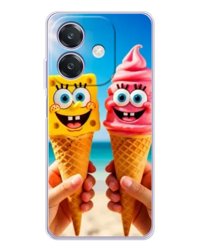 Чехол для OPPO A40m с картинкой «Спанч Боб мороженое»