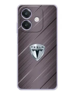 Чехол для OPPO A40m с картинкой «Металлическая текстура Tesla»