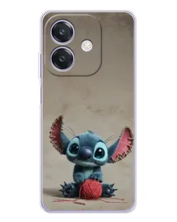 Чехол для OPPO A40m с картинкой «Стич на коричневом фоне»