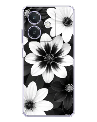 Чехол для OPPO A40m с картинкой «Монохромные астры»