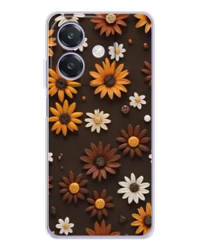 Чехол для OPPO A40m с картинкой «Узор из маленьких подсолнухов»