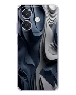 Чехол для OPPO A40m с картинкой «Объемные синие складки»