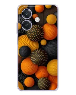 Чехол для OPPO A40m с картинкой «Объемные оранжевые сферы»