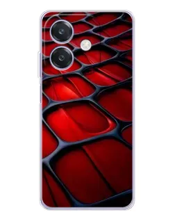 Чехол для OPPO A40m с картинкой «Красная глянцевая сетка»