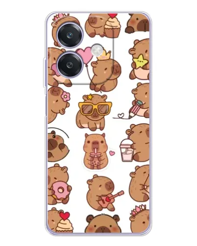 Чехол для OPPO A40m с картинкой «Стикерпак с капибарами»