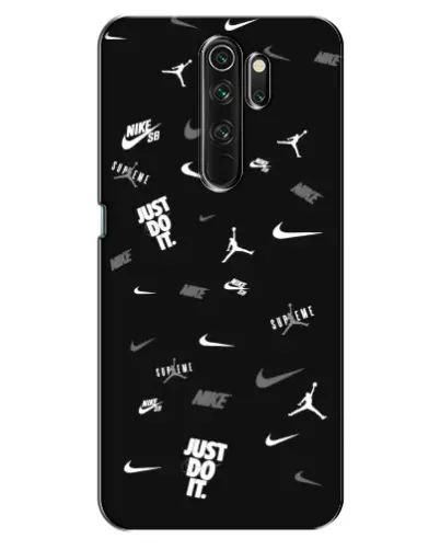 Чехол для OPPO A5 (2020) с картинкой «Nike Black Pattern»