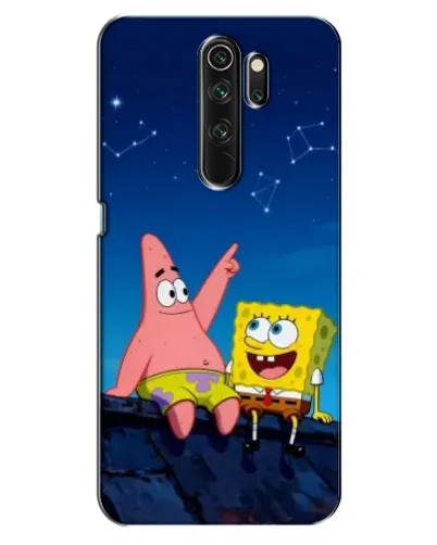 Чехол для OPPO A5 (2020) с картинкой «Губка Боб и Патрик ночью»