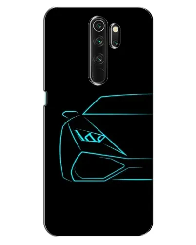 Чехол для OPPO A5 (2020) с картинкой «Голубой силуэт Lamborghini»