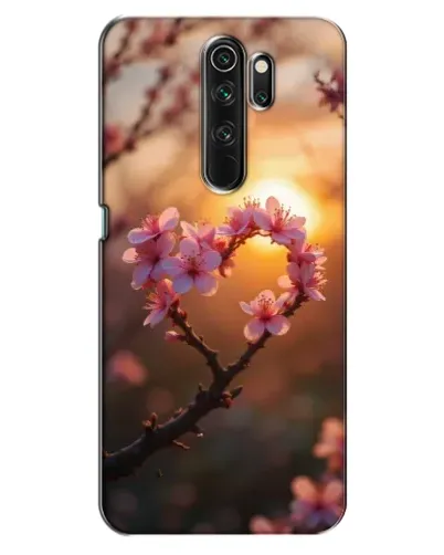 Чехол для OPPO A5 (2020) с картинкой «Розовый цвет сердце на фоне заката»