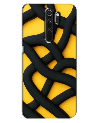 Чехол для OPPO A5 (2020) с картинкой «Черное желтое переплетение»