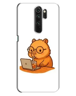 Чехол для OPPO A5 (2020) с картинкой «Капибара с ноутбуком»