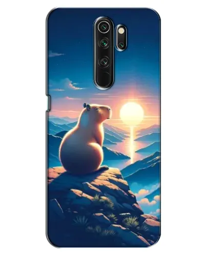 Чехол для OPPO A5 (2020) с картинкой «Закат солнца с капибарой»