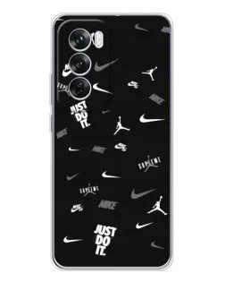 Чехол для OPPO A5 5G с картинкой «Nike Black Pattern»