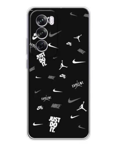 Чехол для OPPO A5 5G с картинкой «Nike Black Pattern»