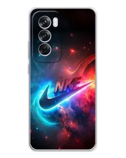 Чехол для OPPO A5 5G с картинкой «Огненный логотип Nike»
