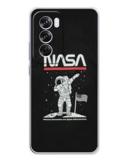 Чехол для OPPO A5 5G с картинкой «NASA — шагаем по Луне»