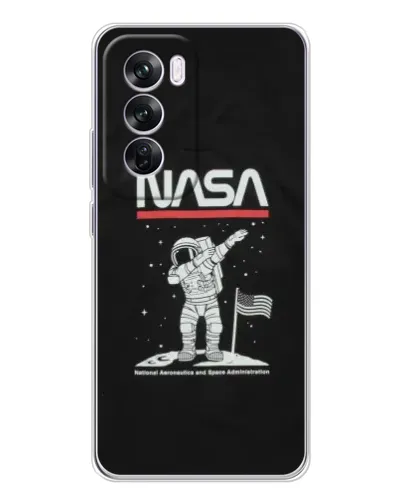 Чехол для OPPO A5 5G с картинкой «NASA — шагаем по Луне»