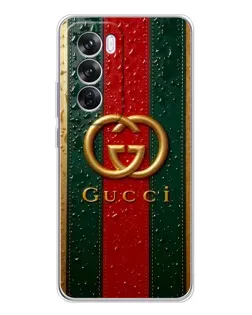 Чохол для OPPO A5 5G з картинкою «Gucci — фірмова смуга та золото»