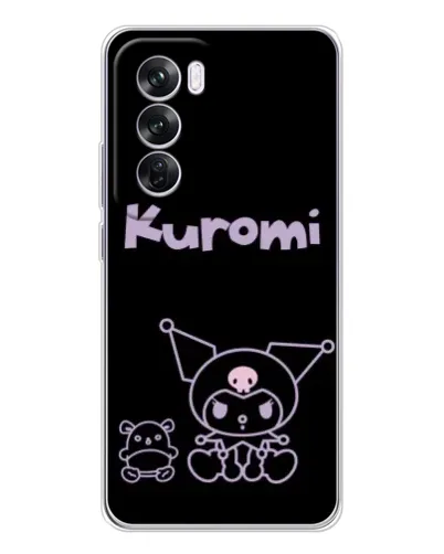 Чехол для OPPO A5 5G с картинкой «Kuromi — черный минимализм»