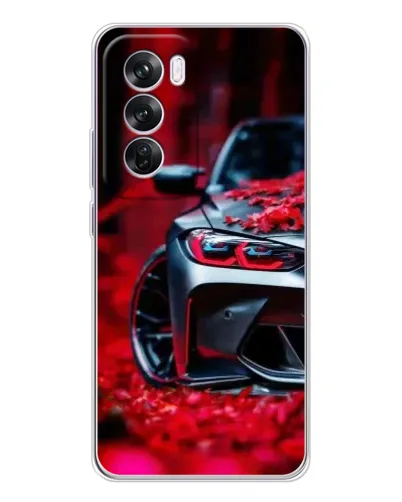 Чехол для OPPO A5 5G с картинкой «Спортивная BMW и цветы»