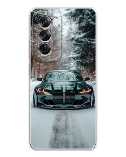 Чехол для OPPO A5 5G с картинкой «BMW в зимнем лесу»