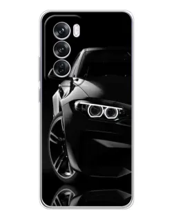 Чехол для OPPO A5 5G с картинкой «Черная BMW — профиль»