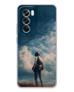Чехол для OPPO A5 5G с картинкой «Герой PUBG на скале»