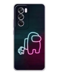 Чехол для OPPO A5 5G с картинкой «Among Us неон-арт»