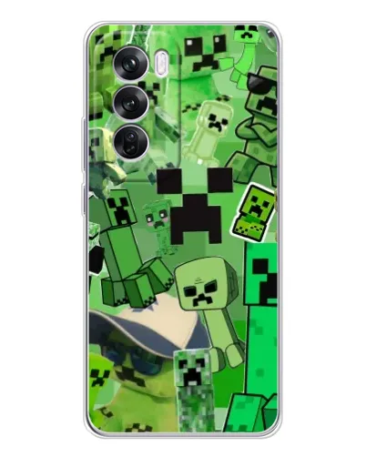 Чехол для OPPO A5 5G с картинкой «Криперы Minecraft»