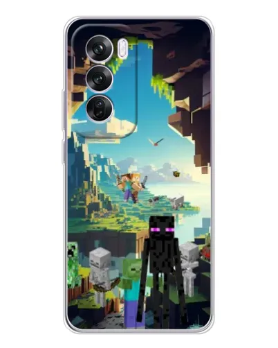 Чехол для OPPO A5 5G с картинкой «Эндермен в лесу»