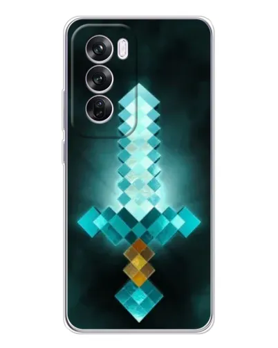 Чехол для OPPO A5 5G с картинкой «Алмазный меч неон»