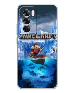 Чехол для OPPO A5 5G с картинкой «Minecraft ледяной мир»