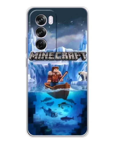 Чехол для OPPO A5 5G с картинкой «Minecraft ледяной мир»