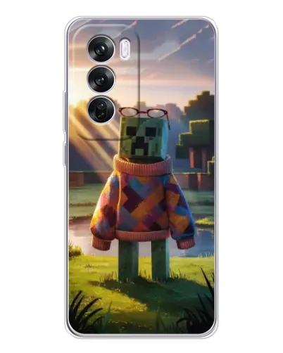 Чехол для OPPO A5 5G с картинкой «Крипер в свитере»