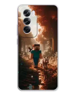 Чехол для OPPO A5 5G с картинкой «Стив в лесу»