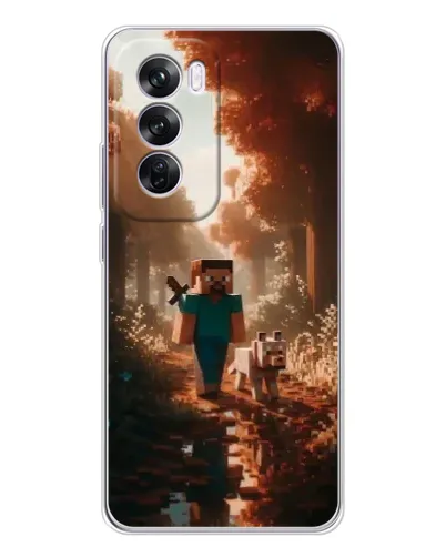 Чехол для OPPO A5 5G с картинкой «Стив в лесу»