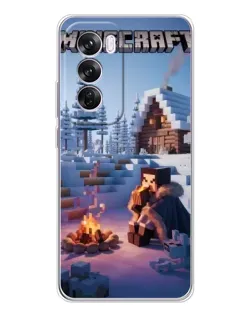 Чехол для OPPO A5 5G с картинкой «Зимний Minecraft»