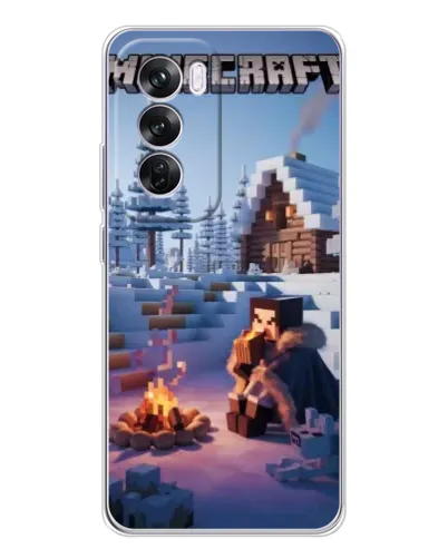 Чехол для OPPO A5 5G с картинкой «Зимний Minecraft»