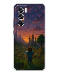 Чехол для OPPO A5 5G с картинкой «Стив у башни»
