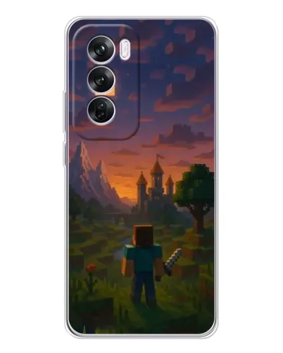 Чехол для OPPO A5 5G с картинкой «Стив у башни»