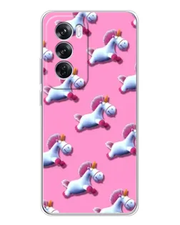 Чехол для OPPO A5 5G с картинкой «Единороги на розовом»