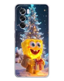 Чехол для OPPO A5 5G с картинкой «Рождественский Спанч Боб»