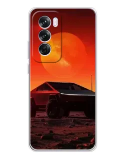 Чехол для OPPO A5 5G с картинкой «Cybertruck на Марсе»